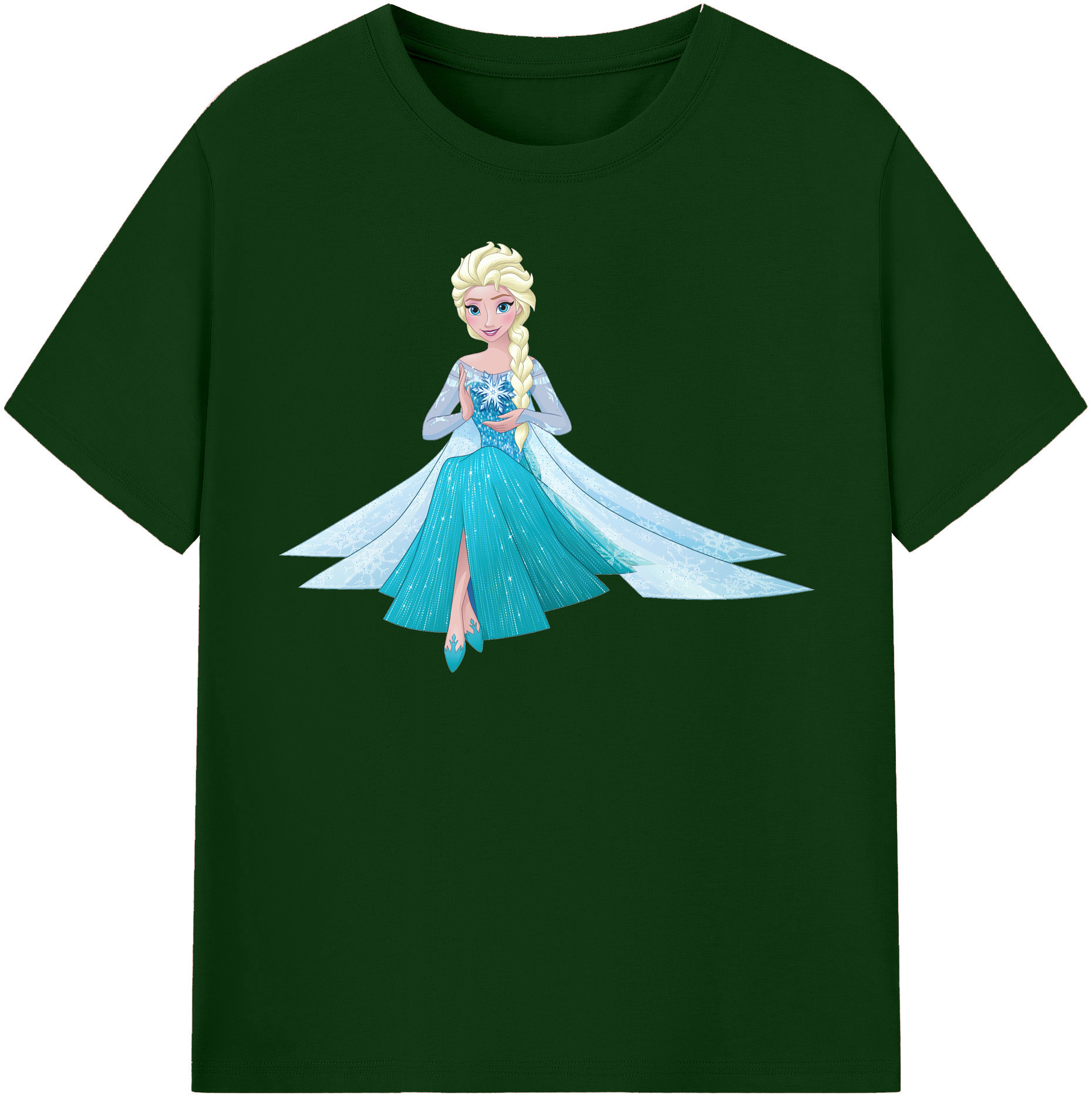 （画像用） アナと雪の女王 アンナ エルサ Frozen Anna Elsa 綿100％半袖Tシャツ（フロントプリント）